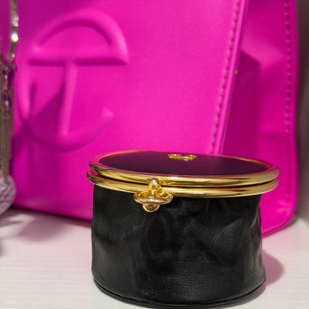 Valentino Garavani Black and Gold Coin Pouch - Picture 3 of 14